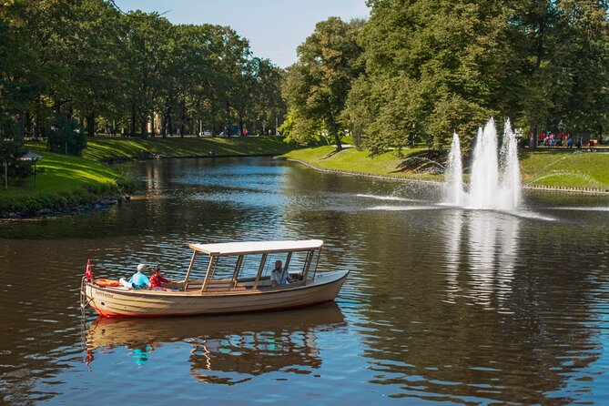 Riga Sightseeing Tour by Canal Boat with Audioguide - Latvian National Theater and Bastion Hill
