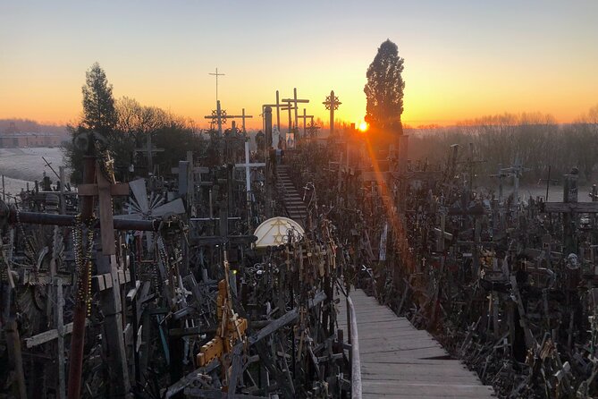 Sunrise at the Hill of Crosses - 2 countries in 1 day - Crossing into Lithuania by road